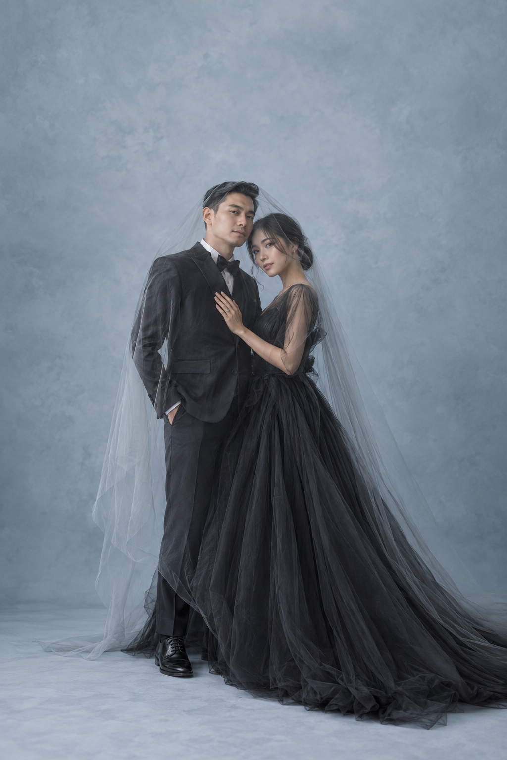 Pasangan fiktif dalam foto prewedding editorial